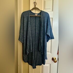 LuLaRoe Denim Blue Open-Front Knit Cardigan
